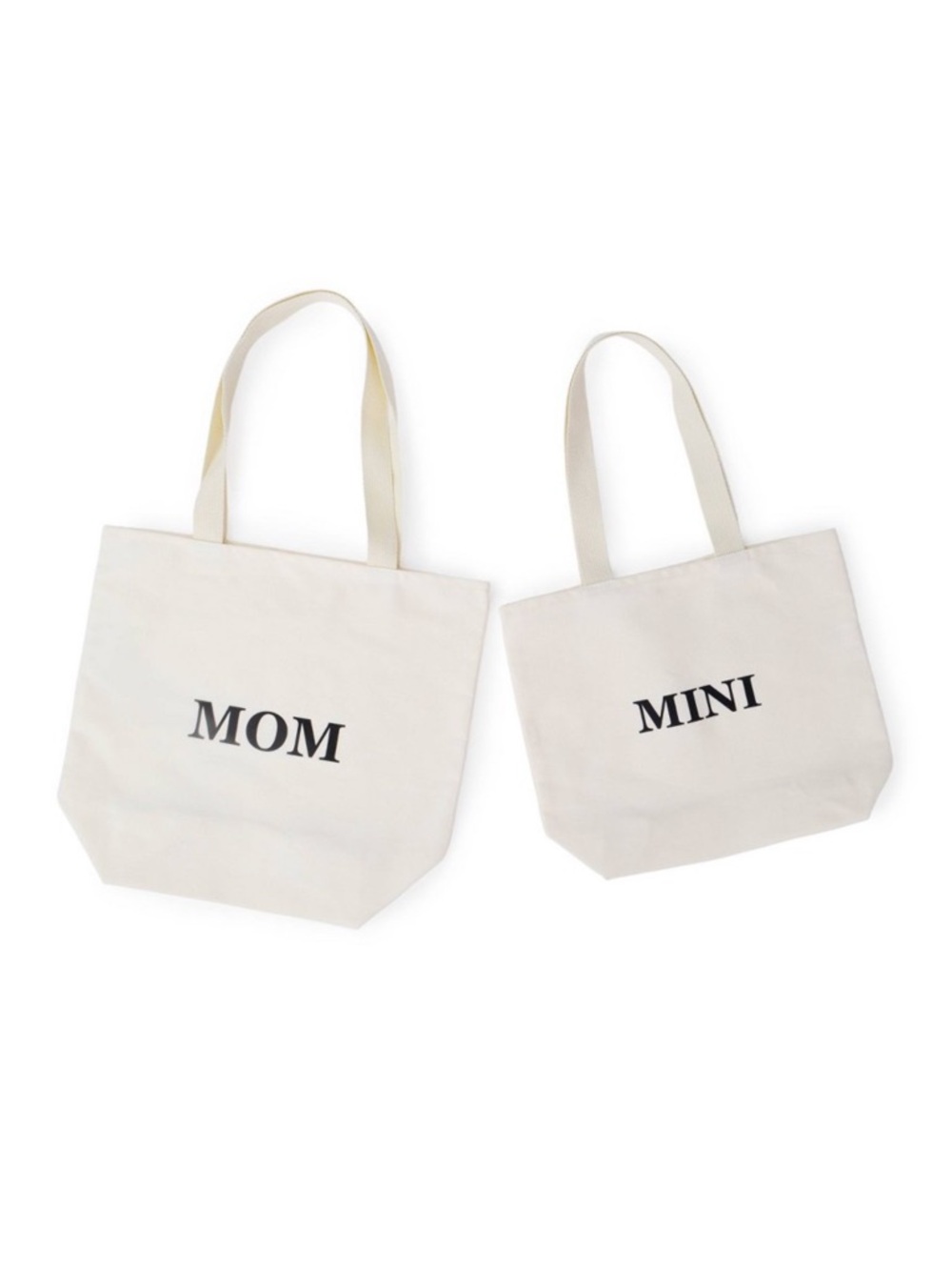 Mom and Me Canvas Totes Cream w/Black - Bullseye's Playgroundโข 2026